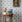 Rose wallpaper with striped pattern in blue, made in Sweden